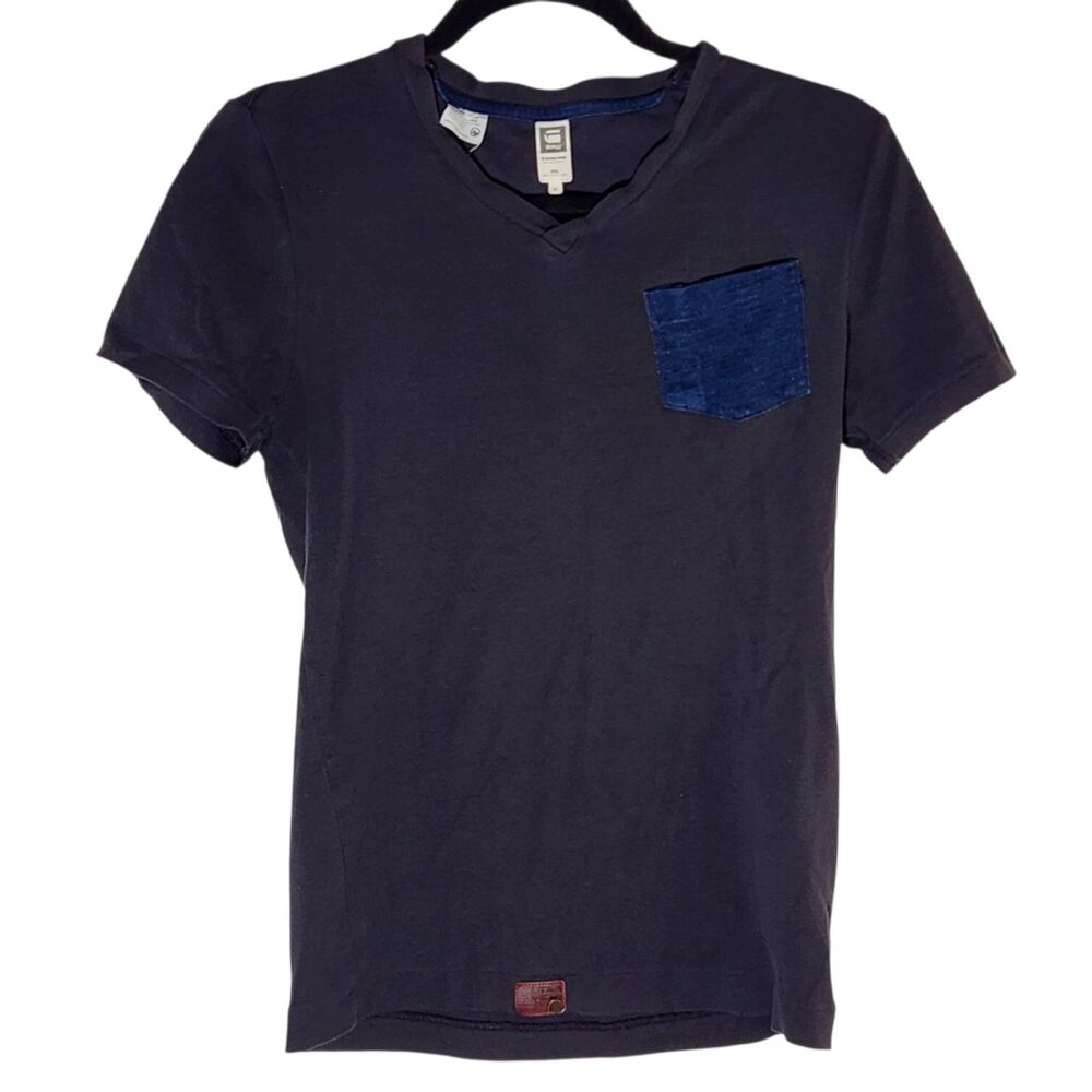 Vintage G-Star Raw Utility T-Shirt Navy Denim Sleeve Pocket Men's Tee T-Shirt M